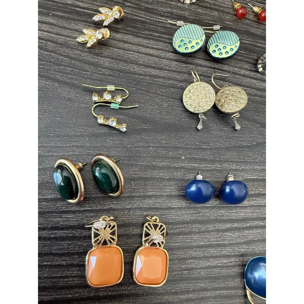 Vintage Various Gemstone Stud, Dangle, and Artisan Made Earring Bundle - Picture 5 of 5